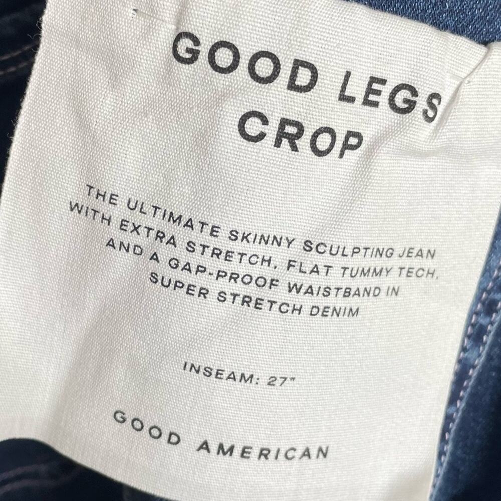 Good American Good Legs Skinny Crop Jeans Blue260 Women’s Sz 4/27 - Picture 5 of 6